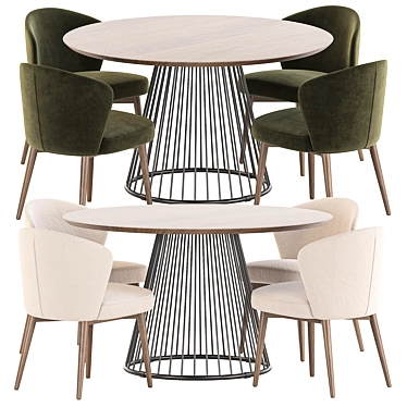 Modern Dining Set Collection: Chair & Table 3D model image 1 