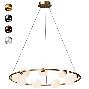 Radiant Glow Retro LED Chandelier 3D model image 1 