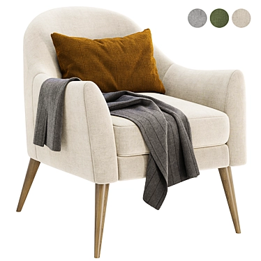 Elegant Velvet Juno Armchair 3D model image 1 