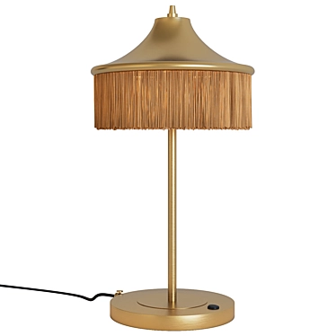 Brass & Fabric Fringe Lamp 3D model image 1 