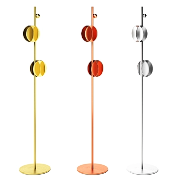 Suprematist Inspired Brass Floor Lamp 3D model image 1 