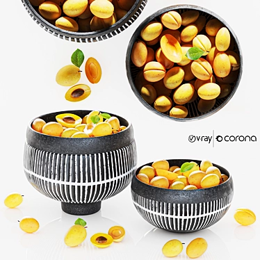  Fresh Lemons Bowl Set 3D model image 1 