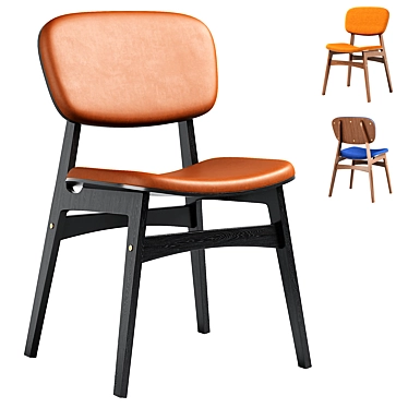 Modern Sid Chair in Black 3D model image 1 