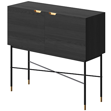 Sleek Black Norm Console Table 3D model image 1 