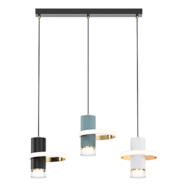 Elegant Silver Pendant Light 3D model image 1 