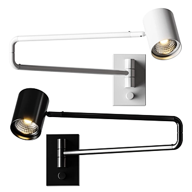 Adjustable Swing Arm Wall Lamps 3D model image 1 
