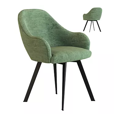 Chic Green Swivel Armchair 3D model image 1 