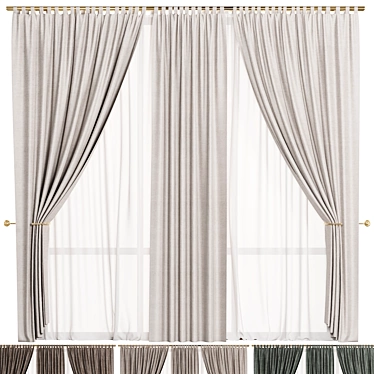 Modern Curtain 3D Model - 2015 3D model image 1 