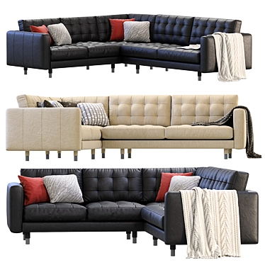 Contemporary Modular Corner Sectional Sofa 3D model image 1 