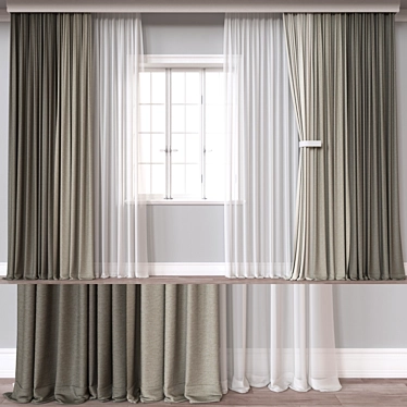 Designer Curtain 3D Model Bundle 3D model image 1 