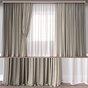 Versatile 3D Curtain Model Set 3D model image 1 