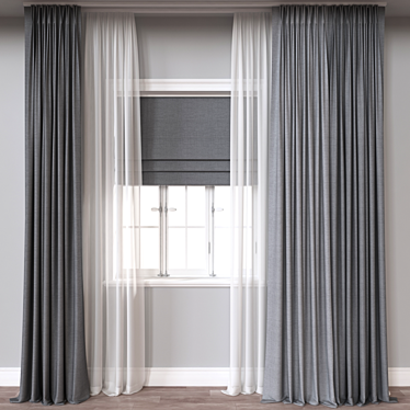 Modern Curtain 3D Model Kit 3D model image 1 