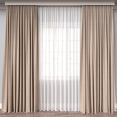  Versatile Rendered Curtain Model 3D model image 1 