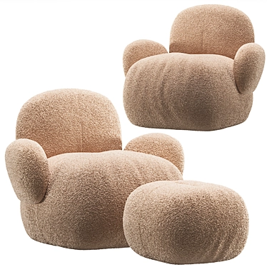 Contemporary Carmelo Armchair Set 3D model image 1 