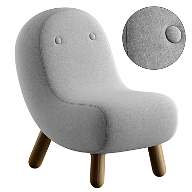 Kids' Softline BOB Fabric Armchair 3D model image 1 