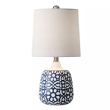 Modern Blue/White Ceramic Table Lamp 3D model image 1 