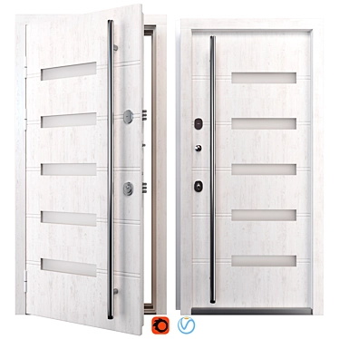 "Varna Metal Door Set 3D model image 1 
