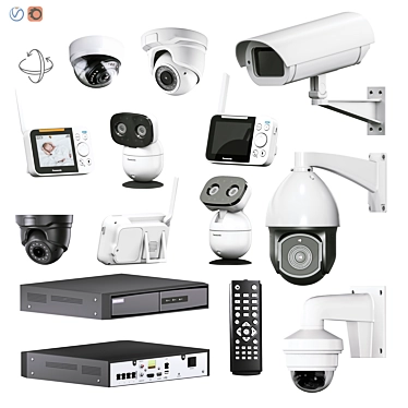 Surveillance Camera System Kit 3D model image 1 