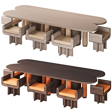 Modern Dining Set Furniture Collection 3D model image 1 