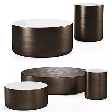 Elegant Filicudi Coffee Table Set 3D model image 1 