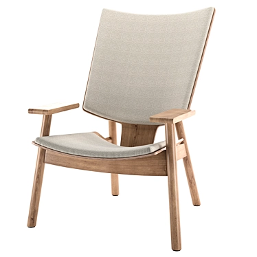 Elegant High Back Wooden Chair 3D model image 1 