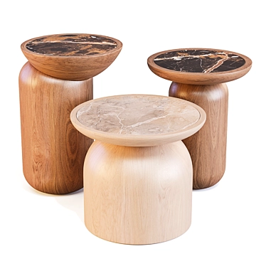 Handcrafted Geometric Mezcalito Side Tables 3D model image 1 