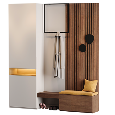 Contemporary Hallway Storage Unit 3D model image 1 