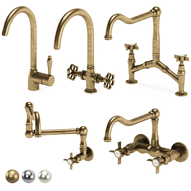 Classic Articulated Pot Filler Faucet 3D model image 1 