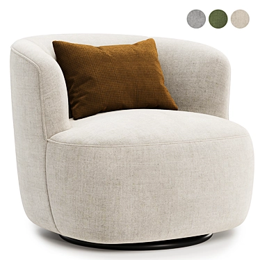 Swivel Barrel Chair, 3 Colors 3D model image 1 