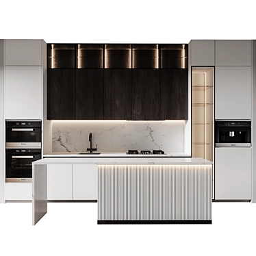 Modern 3D Kitchen Set 3D model image 1 