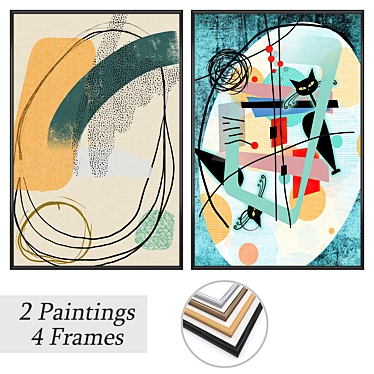 Art Set with Multiple Frames 3D model image 1 