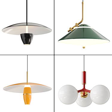 Sleek Pendant Lighting Fixtures 3D model image 1 