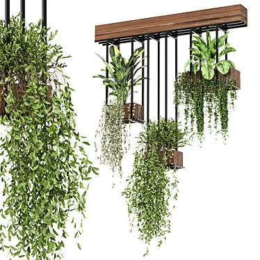  Metal Box Hanging Plant Duo 3D model image 1 