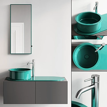 Modern Vanity Unit Set, Delfo 3D model image 1 