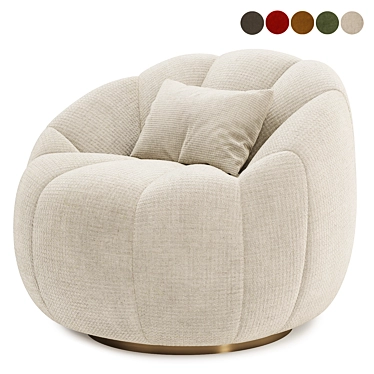 Luxury Boucle Armchair in Five Colors 3D model image 1 