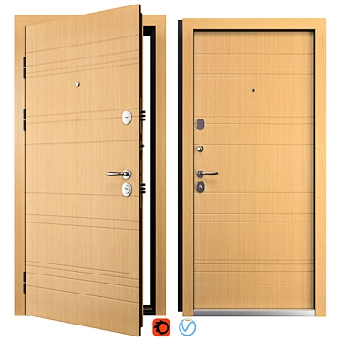 Metal Entry Door M-2 (Bear) 3D model image 1 