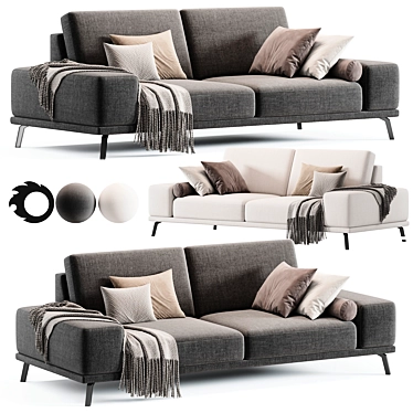 Elegant Modern Ron Sofa Design 3D model image 1 