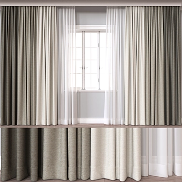 Versatile 3D Curtain Model 3D model image 1 