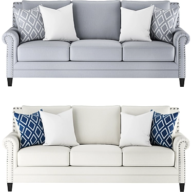 Hanson Transitional Fabric Nailhead Sofa