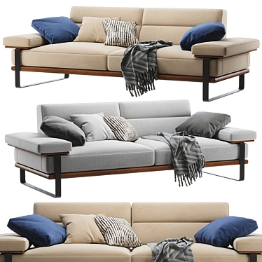 Modern Lavina 3-Seater Sofa 3D model image 1 