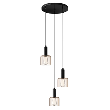 Elegant Black Glass Pendant Light 3D model image 1 