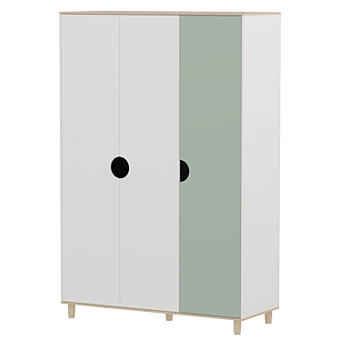 Modern Hall-3 Wardrobe Cabinet 3D model image 1 