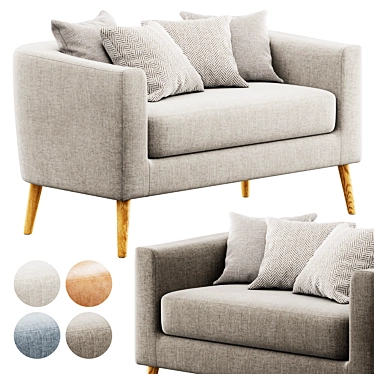 Decato Loveseat: Modern Elegance & Comfort 3D model image 1 