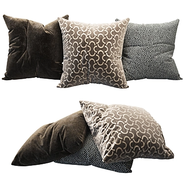 Velvet Cushion Set of 3 3D model image 1 