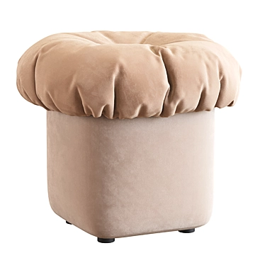 Modern Tufted Cotton Ottoman Pouf 3D model image 1 