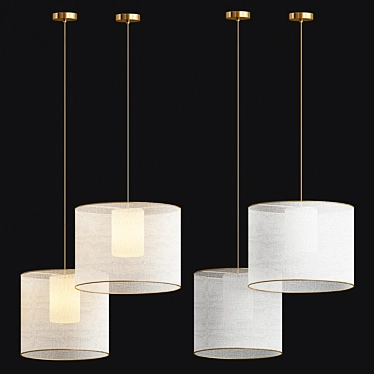 Elegant Moare Pendant Lighting 3D model image 1 