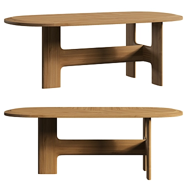 Japanese-Inspired Kiyomizu Dining Table 3D model image 1 