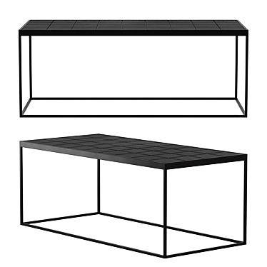 Sleek Black Glazed Coffee Table 3D model image 1 