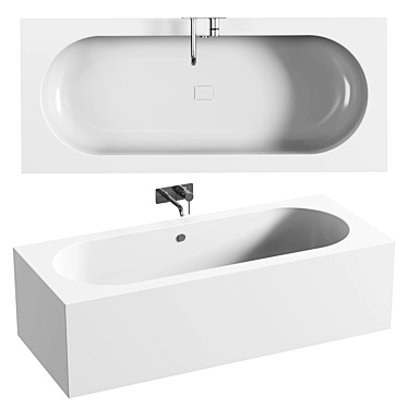 Elegant Oval HIMACS Bathtub 3D model image 1 