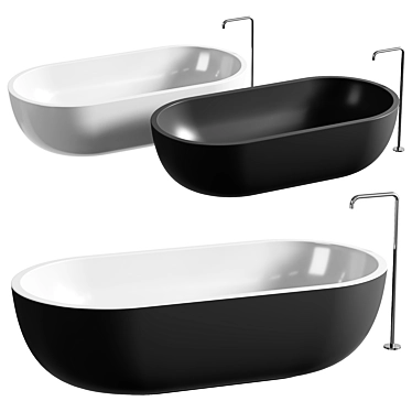 Stylish Oval Icelandic Bathtub 3D model image 1 